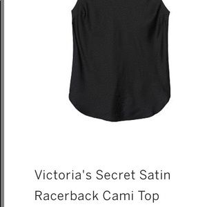 NEW Victoria Secret Silk Racerback Top Cami Black